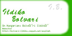 ildiko bolvari business card